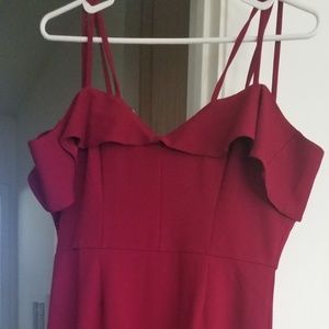Red off the shoulder dress